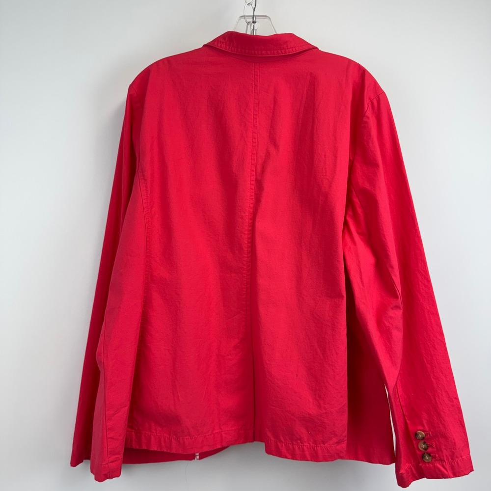 Liz Claiborne Woman Red 100% Cotton Blazer Jacket Plus Size 1X Single Button - Picture 13 of 15